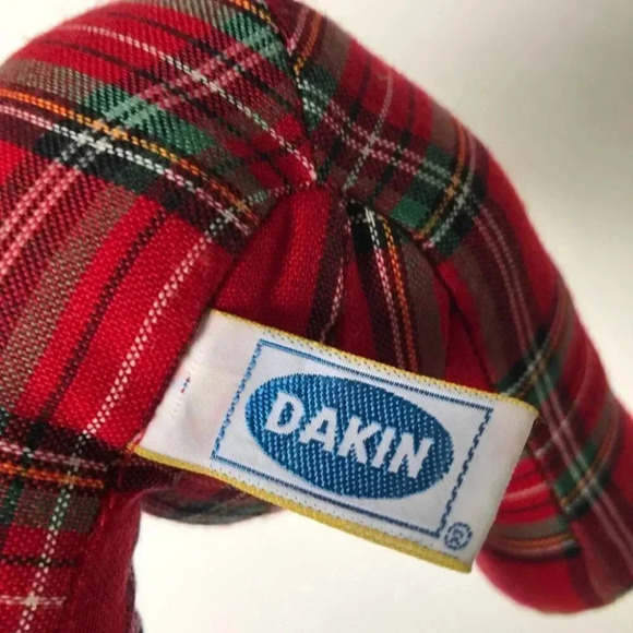 Vintage Dakin Plaid Red Teddy Bear 1984 Plush Toy - Picture 4 of 9